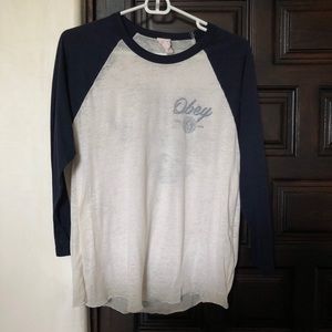 Paint and Destroy Obey baseball tee